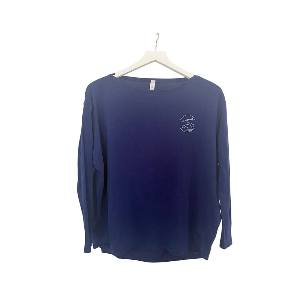 Lululemon Breckenridge Colorado Bright Blue Long Sleeve Pima Cotton Top Size 8